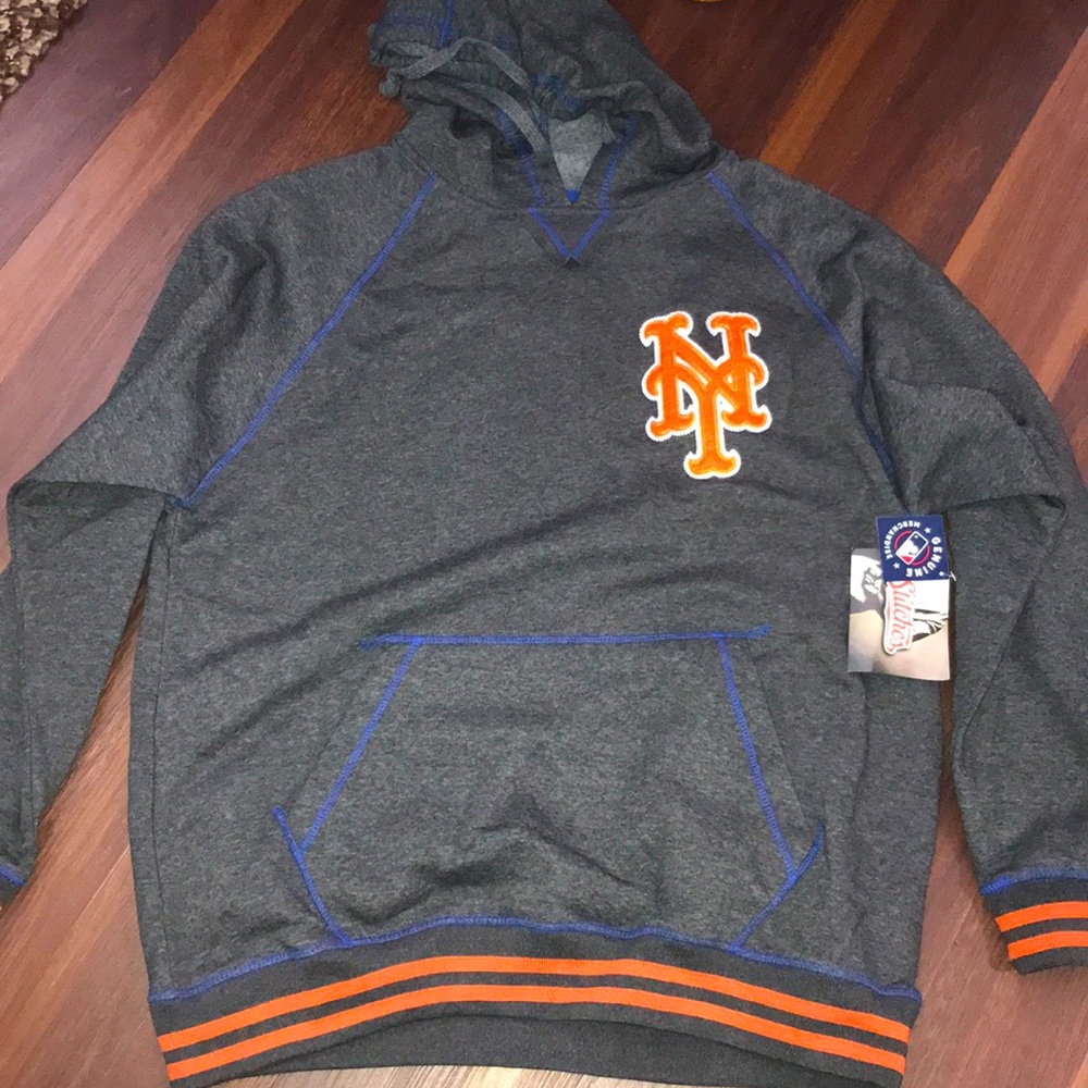 New York Mets MLB Kangaroo Pocket Embroidered Patch NY Hoodie NWT (Unisex)